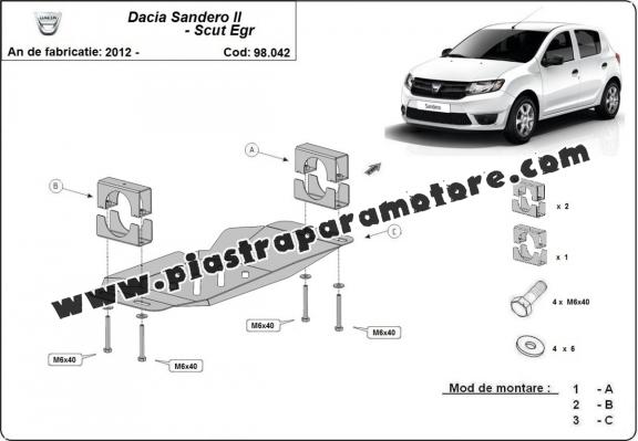 Piastra di acciaio per il sistema Stop & GO, EGR Dacia Sandero 2