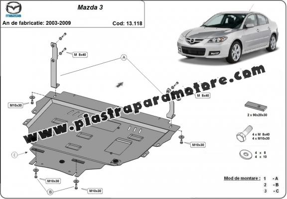 Piastra paramotore di acciaio Mazda 3