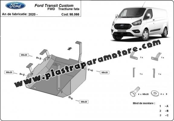Protezione di acciaio per il AdBlue Ford Transit Custom