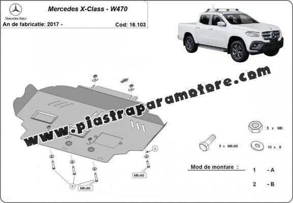 Piastra paramotore di acciaio Mercedes X-Class