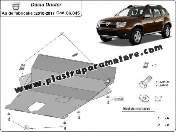 Piastra paramotore di acciaio Dacia Duster - 2,5 mm