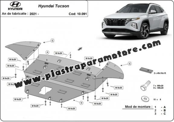 Piastra paramotore di acciaio Hyundai Tucson