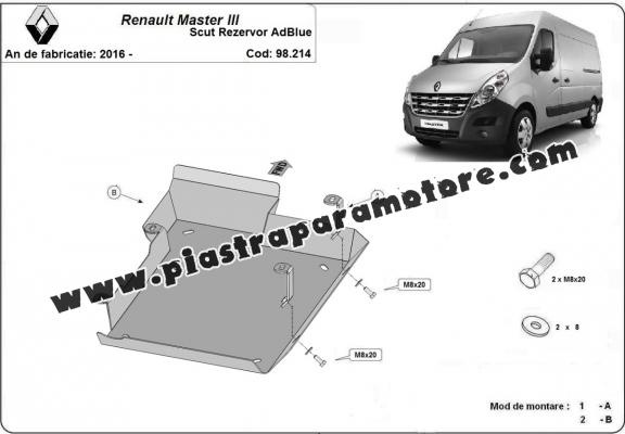 Protezione di acciaio per il AdBlue  Renault Master 3 - Model 2