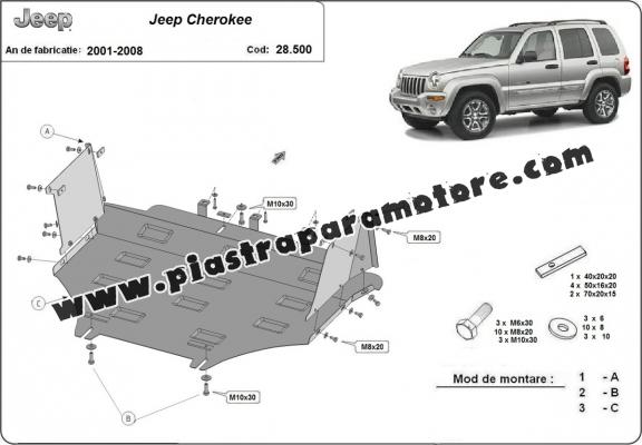 Piastra paramotore di acciaio  Jeep Cherokee - KJ