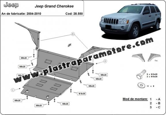 Piastra paramotore di acciaio Jeep Grand Cherokee