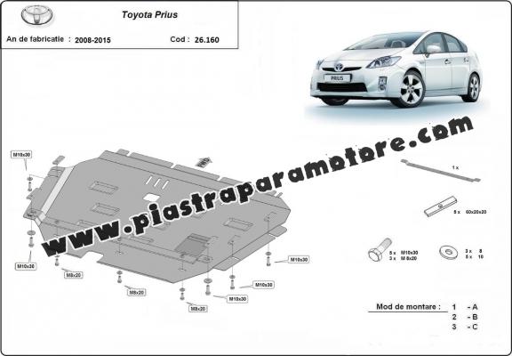 Piastra paramotore di acciaio Toyota Prius