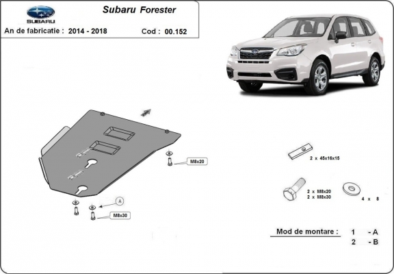 Protezione di acciaio per il cambio manuale  Subaru Forester 4