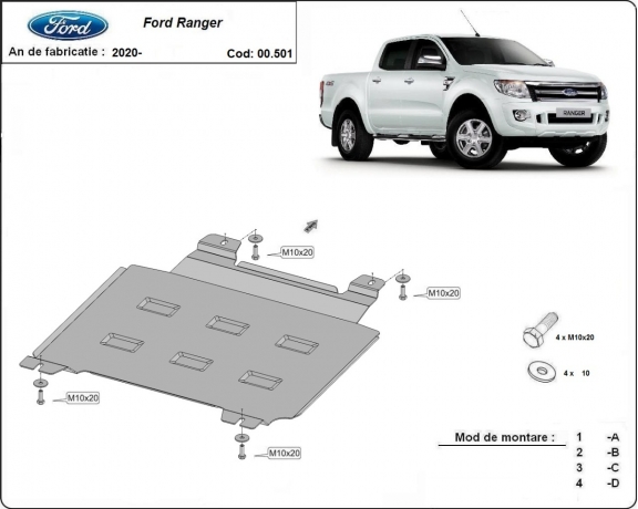 Protezione di acciaio per il cambio Ford Ranger