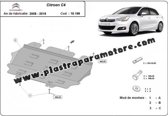 Piastra paramotore di acciaio Citroen C4