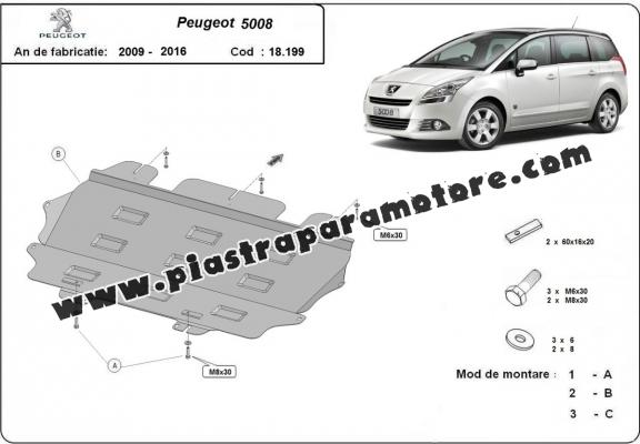 Piastra paramotore di acciaio Peugeot 5008