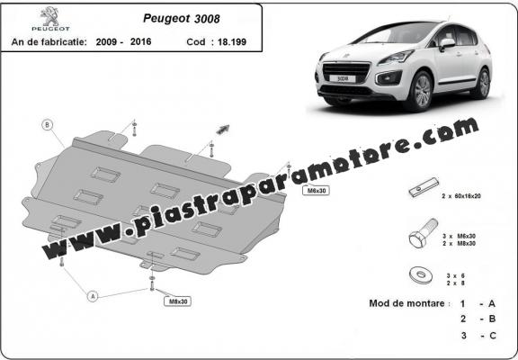 Piastra paramotore di acciaio Peugeot 3008