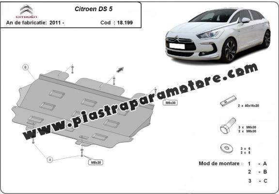 Piastra paramotore di acciaio Citroen DS5