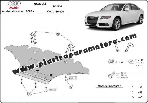 Piastra paramotore di acciaio Audi A4 B8 All Road, benzina