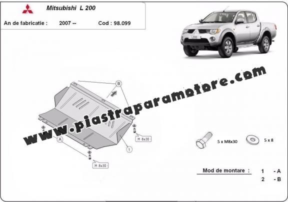 Piastra paramotore radiator di acciaio Mitsubishi L 200