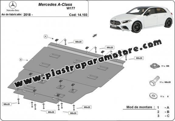 Piastra paramotore di acciaio Mercedes A-Class W177