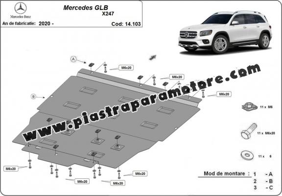 Piastra paramotore di acciaio Mercedes GLB X247