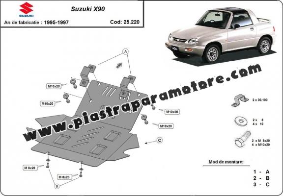 Piastra paramotore di acciaio Suzuki X90