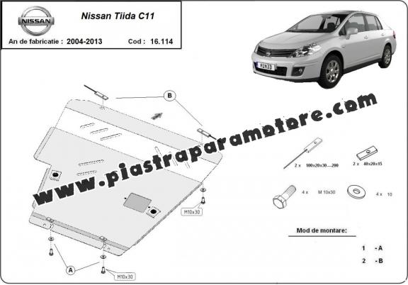 Piastra paramotore di acciaio Nissan Tiida