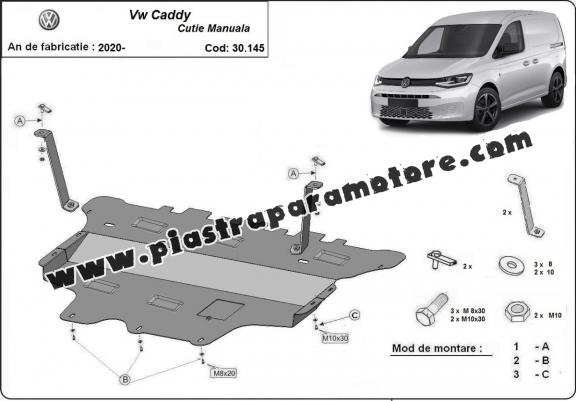 Piastra paramotore di acciaio VW Caddy