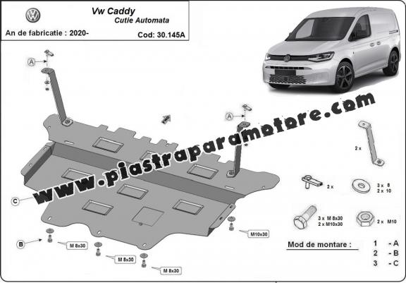 Piastra paramotore di acciaio VW Caddy-  cambio automatico