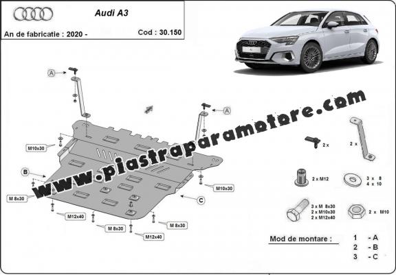 Piastra paramotore di acciaio Audi A3