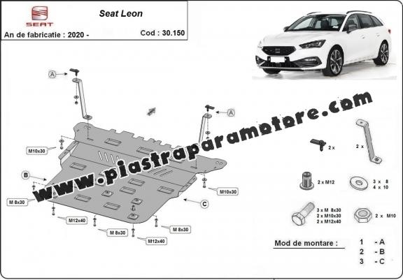 Piastra paramotore di acciaio Seat Leon