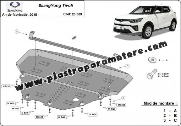 Piastra paramotore di acciaio SsangYong  Tivoli