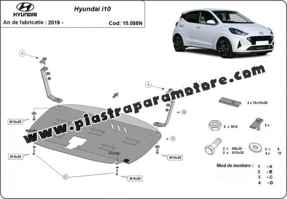 Piastra paramotore di acciaio Hyundai i10