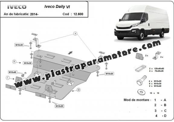 Piastra paramotore di acciaio Iveco Daily 6