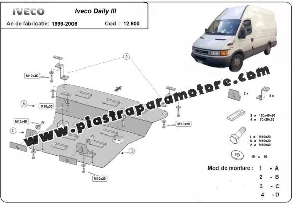 Piastra paramotore di acciaio Iveco Daily 3