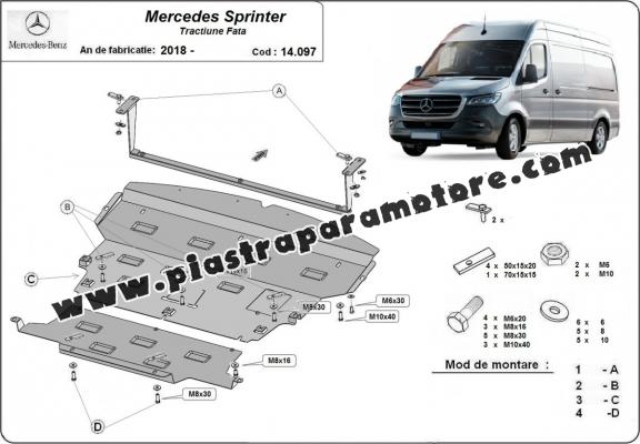 Piastra paramotore di acciaio Mercedes Sprinter-FWD