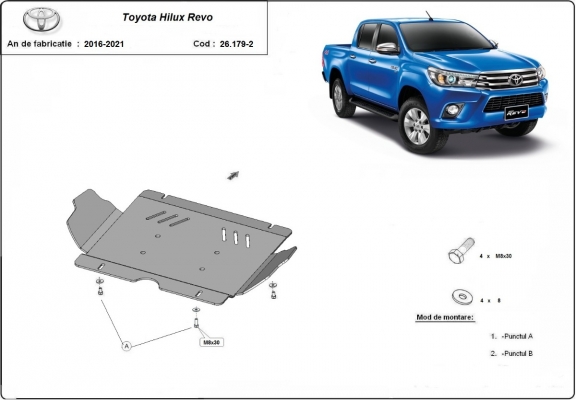 Piastra paramotore di acciaio Toyota Hilux Revo