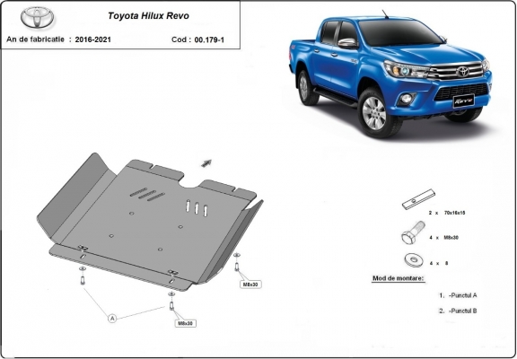Protezione di alluminio  per il cambio Toyota Hilux Revo
