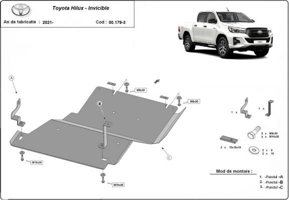 Protezione di acciaio per il differenziale Toyota Hilux Invincible