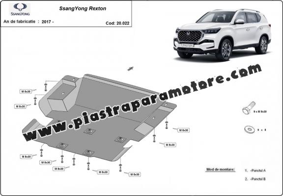 Piastra paramotore di acciaio SsangYong Rexton