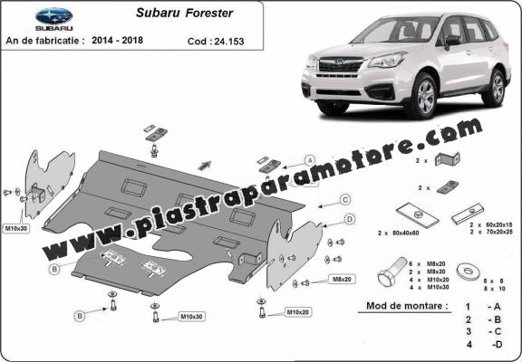 Piastra paramotore di acciaio Subaru Forester 4