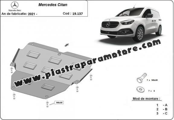 Piastra paramotore di acciaio Mercedes Citan