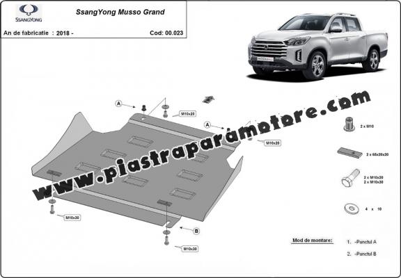 Protezione di acciaio per il cambio Ssangyong Musso Grand