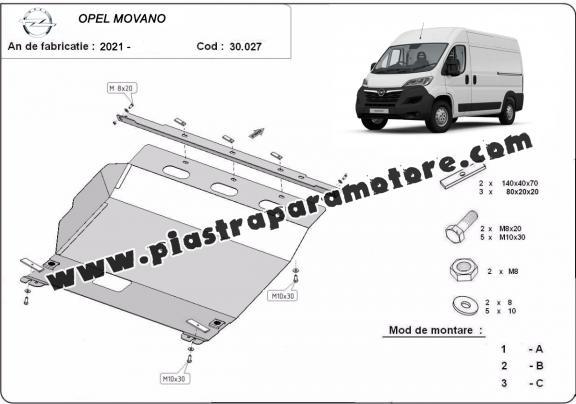 Piastra paramotore di acciaio Opel Movano C 