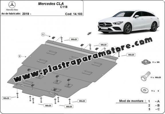 Piastra paramotore di acciaio Mercedes CLA C118