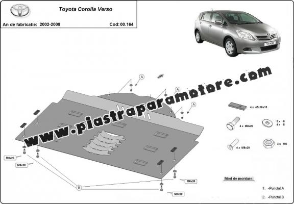 Piastra catalizzatore/cat lock di acciaio Toyota Corolla Verso