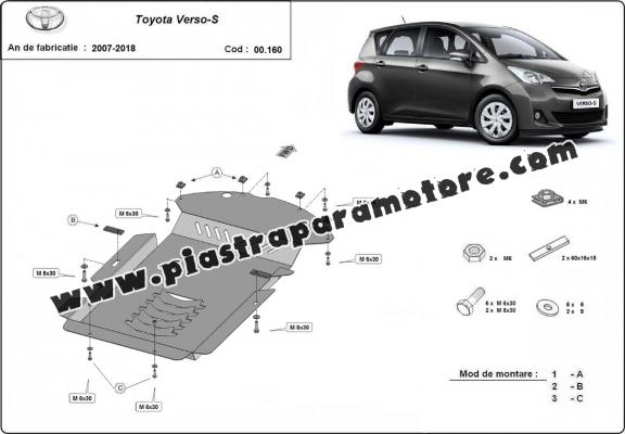 Piastra catalizzatore/cat lock di acciaio Toyota Verso-S