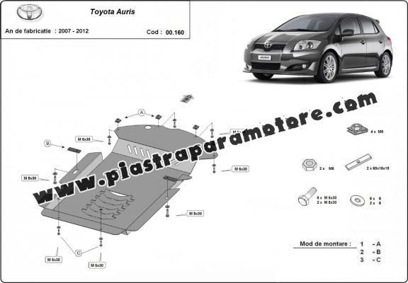 Piastra catalizzatore/cat lock di acciaio Toyota Auris