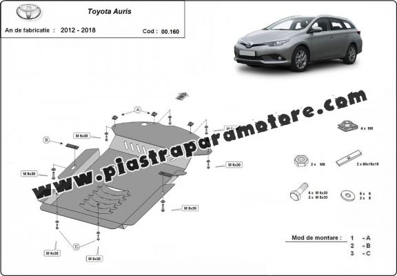 Piastra catalizzatore/cat lock di acciaio Toyota Auris