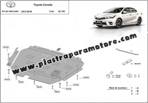 Piastra paramotore di acciaio Toyota Corolla