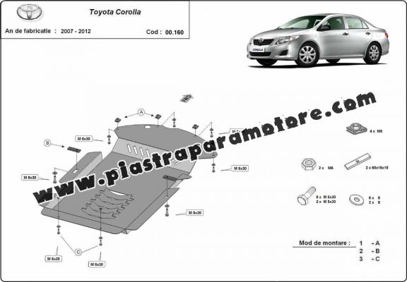 Piastra catalizzatore/cat lock di acciaio Toyota Corolla