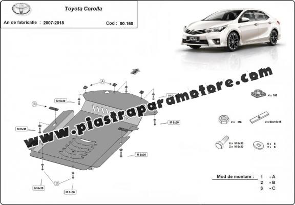 Piastra catalizzatore/cat lock di acciaio Toyota Corolla