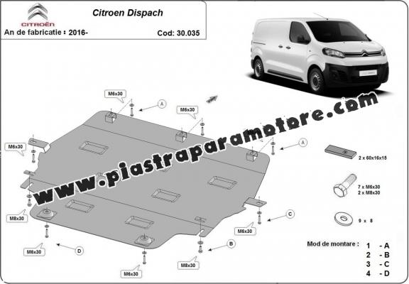 Piastra paramotore di acciaio Citroen Dispatch