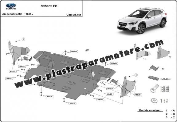 Piastra paramotore di acciaio Subaru XV