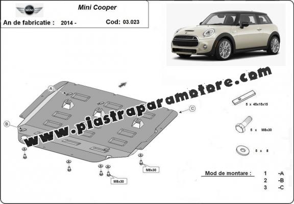 Piastra paramotore di acciaio Mini Cooper